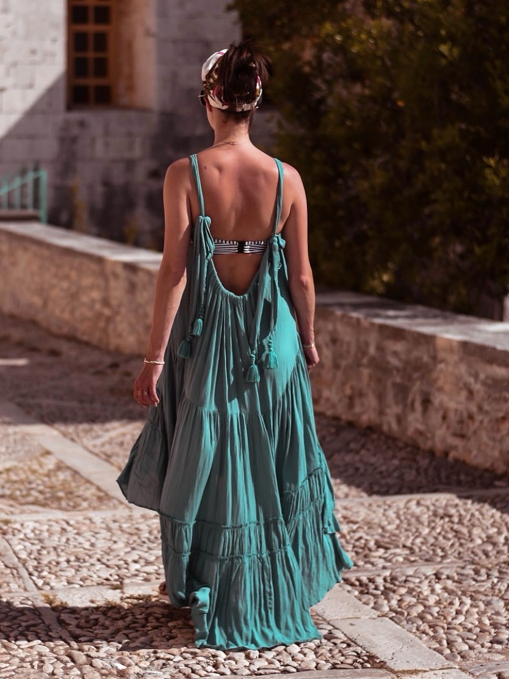 FREE PEOPLE Bare It All Endless SummerMaxi Dress TEAL Blue TURQUOISE DRESS S
